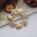 Shangjie Oem Broche Matte Ginkgo Blatt Strassbroschen elegante Brosche Vintage Broschen